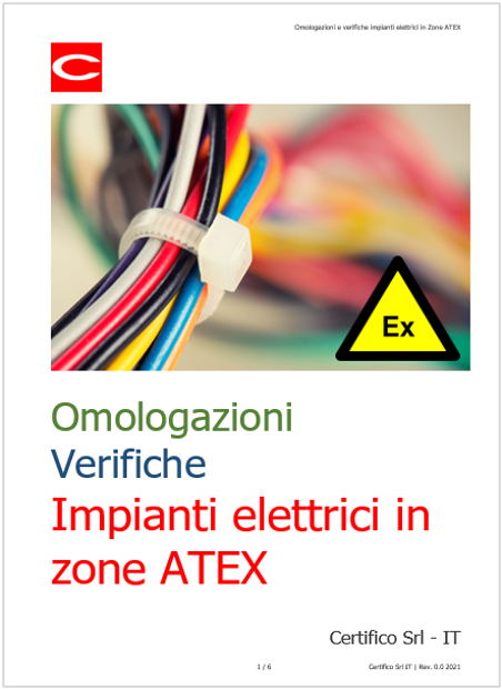 Omologazioni verifiche impianti elettrici zone ATEX