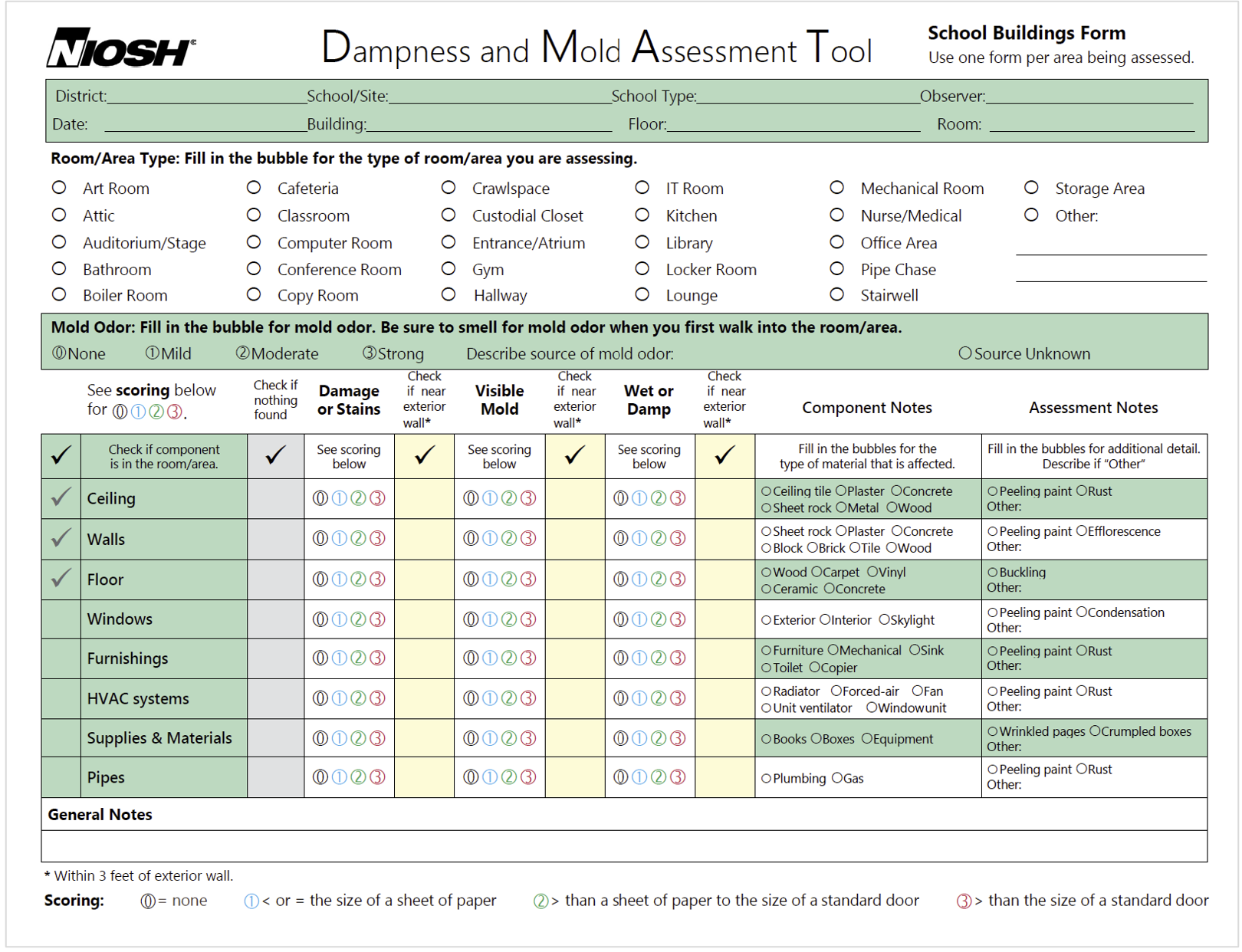 Dampness and Mold Assessment Tool 