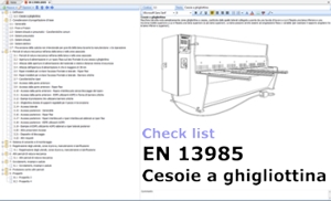 Check list cesoie ghigliottina 