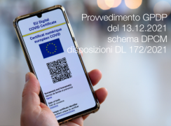 Provvedimento GPDP del 13.12.2021 su schema DPCM disposizioni DL 172/2021 Provvedimento GPDP del 13.12.2021 su schema DPCM disposizioni DL 172/2021