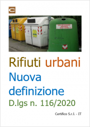 Rifiuti urbani: nuova definizione D.lgs n. 116/2020