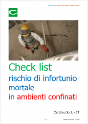 Check list rischio di infortunio mortale in ambienti confinati