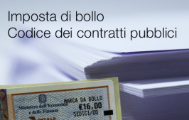 Imposta di bollo: Codice dei contratti pubblici Imposta di bollo: Codice dei contratti pubblici