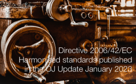 Directive 2006/42/EC: Harmonised standards published in the OJ | Update January 2023