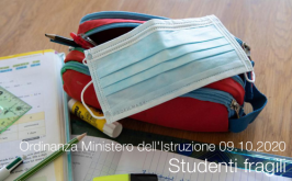 Ordinanza Ministero dell'Istruzione 09.10.2020 | Studenti fragili