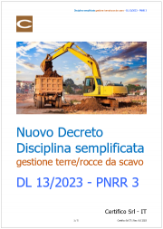 Disciplina gestione terre e rocce da scavo: nuovo Decreto previsione PNRR 3