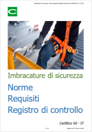 Imbracature di sicurezza per il corpo: Norme, Requisiti e Registro di controllo Imbracature di sicurezza per il corpo: Norme, Requisiti e Registro di controllo