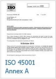 ISO/CD 45001 Occupational health and safety management systems  - Annex A