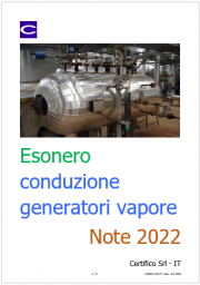 Esonero conduzione generatori di vapore / Note