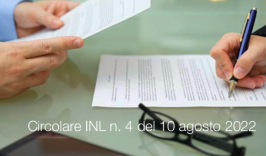 Circolare INL n. 4 del 10 agosto 2022