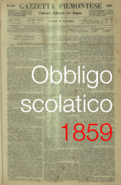 L'obbligo scolastico in Italia del 1859: Legge Casati