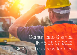 Comunicato Stampa INPS 26.07.2022: CIGO rischio stress termico Comunicato Stampa INPS 26.07.2022: CIGO rischio stress termico