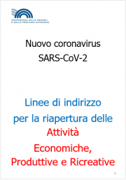 Linee di indirizzo riapertura Attività Economiche, Produttive e Ricreative