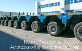 Nota n. 7431 del 14.10.2020 | Autorizzazioni ai trasporti eccezionali 