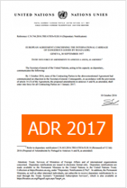 ADR 2017: Ufficiale il 1° Gennaio alle modifiche proposte
