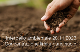 Interpello ambientale 28.11.2023 - Concentrazione limite bario suolo Interpello ambientale 28.11.2023 - Concentrazione limite bario suolo