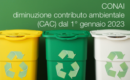 CONAI - diminuzione contributo ambientale (CAC) dal 1° gennaio 2023 CONAI - diminuzione contributo ambientale (CAC) dal 1° gennaio 2023