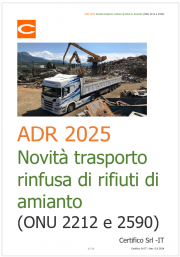 ADR 2025: Novità per il trasporto alla rinfusa di rifiuti di amianto