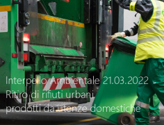 Interpello Ambientale 21.03.2022 - Ritiro di rifiuti urbani prodotti da utenze domestiche 
