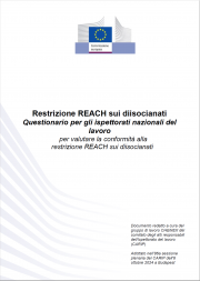 Questionario per gli ispettorati nazionali del lavoro per valutare la conformità alla restrizione REACH sui diisocianati Questionario per gli ispettorati nazionali del lavoro per valutare la conformità alla restrizione REACH sui diisocianati