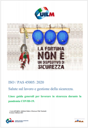 UILM - ISO/PAS 45005: 2020 Linee guida sicurezza lavoratori pandemia COVID-19