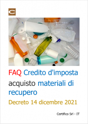 FAQ Credito d'imposta acquisto materiali di recupero (Decreto 14.12.2021)