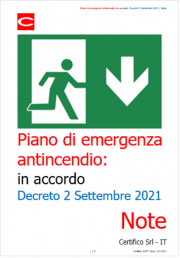 Piano di emergenza antincendio: in accordo Decreto 2 Settembre 2021