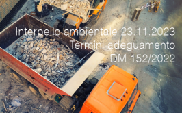 Interpello ambientale 23.11.2023 - Termini adeguamento DM 152/2022 Interpello ambientale 23.11.2023 - Termini adeguamento DM 152/2022