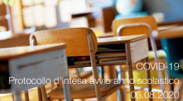 COVID-19: Protocollo d'intesa avvio anno scolastico