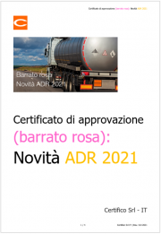 Certificato di approvazione (barrato rosa): Novità ADR 2021