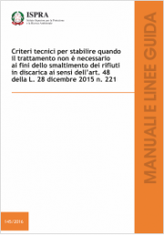 Criteri tecnici trattamento rifiuti non necessario ai fini smaltimento