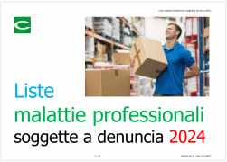 Liste malattie professionali soggette a denuncia 2024