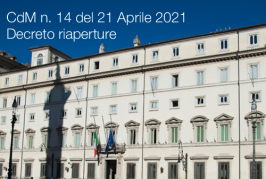 Comunicato stampa Consiglio dei Ministri n. 14 del 21 Aprile 2021