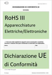 Dichiarazione UE di Conformità RoHS III - Modello