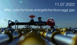 Mite: nota su forniture energetiche e stoccaggi gas