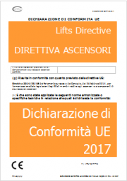 Dichiarazione di Conformità UE Direttiva 2014/33/UE Ascensori