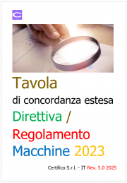 Tavola di concordanza estesa Direttiva/Regolamento Macchine Tavola di concordanza estesa Direttiva/Regolamento Macchine