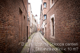 D.L. n. 32/2019 'Sblocca cantieri': possibile distanza minima tra edifici minore 10 mt D.L. n. 32/2019 'Sblocca cantieri': possibile distanza minima tra edifici minore 10 mt
