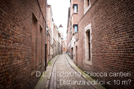 D.L. n. 32/2019 'Sblocca cantieri': possibile distanza minima tra edifici minore 10 mt