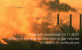 Interpello ambientale 25.11.2022 - Combustibili alternativi al gas naturale in impianti di combustione