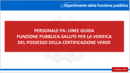 Slides linee guida funzione pubblica-salute verifica certificazione verde PA