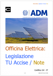 Officina Elettrica: Legislazione TU Accise e Note
