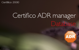 Certifico ADR manager Database