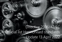 Directive 2006/42/EC: Harmonised standards published in the OJ | Update 13 April 2022