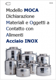 Modello Dichiarazione MOCA acciaio inox Modello Dichiarazione MOCA acciaio inox