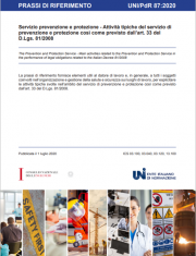 UNI/PdR 87:2020 | Attività tipiche SPP art. 33 del D.Lgs. 81/2008 UNI/PdR 87:2020 | Attività tipiche SPP art. 33 del D.Lgs. 81/2008