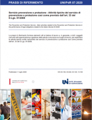 UNI/PdR 87:2020 | Attività tipiche SPP art. 33 del D.Lgs. 81/2008