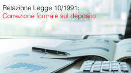 Relazione Legge 10/1991: correzione formale sul deposito