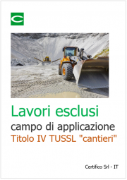 Lavori esclusi dal campo di applicazione del Titolo IV TUSSL Lavori esclusi dal campo di applicazione del Titolo IV TUSSL