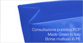 Consultazione pubblica RCP Made Green in Italy Borse in PE 